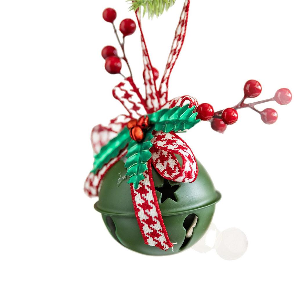 British Iron Art Christmas Tree Ornaments: Star, Snowflake, Bells, Jute Rope, and Berry Accessories