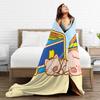 Cartoon L-Lulu Pig  Flannel Blankets  Warm Soft Bedding Throws for Living Room Airplane Travel Funny Bedspread Sofa Bed Cover
