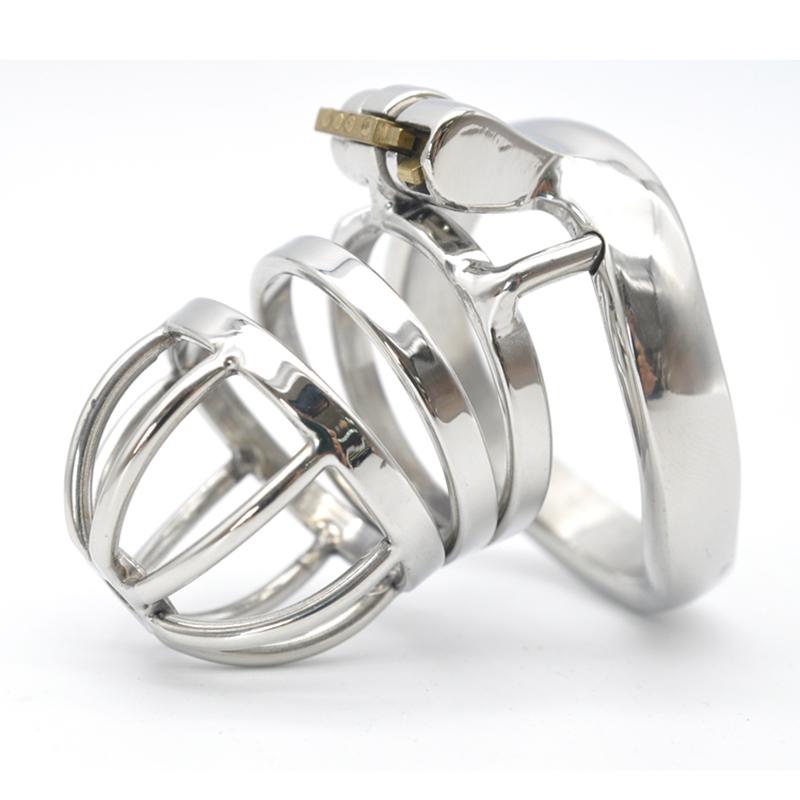 CHASTE BIRD Male Stainless Steel Cock Cage Penis Ring Chastity Device Catheter with Stealth New Lock Adult  Belt Sex Toy A275
