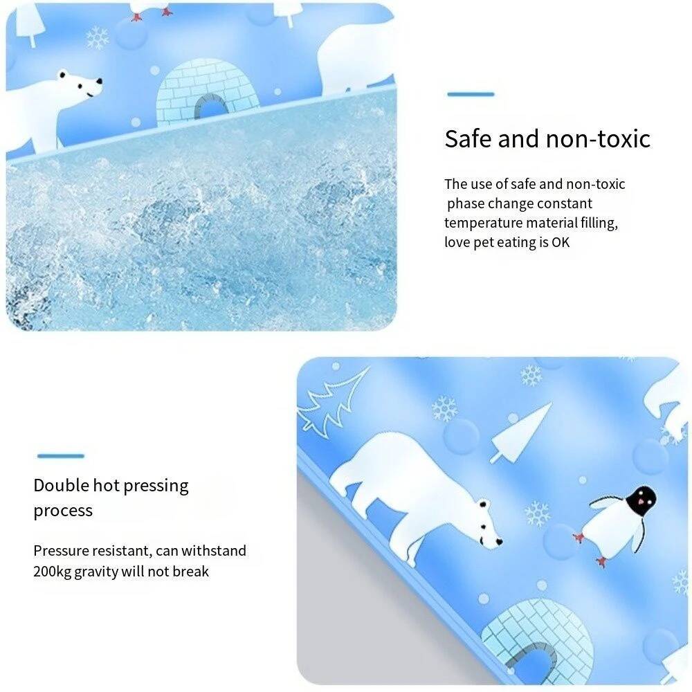 Cooling Pet Mat 60x90cm Ice Gel Self Added Water Dog Cold Bed Cushion Portable Durable For Small Big Dogs
