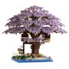 Pink Cherry Tree House Building Micro-Particle Building Block Classic Model Girl Series Difficult Assembly Toys