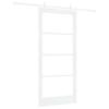 Sliding Door White 93 X 202 Cm Solid Pine Wood and Glass