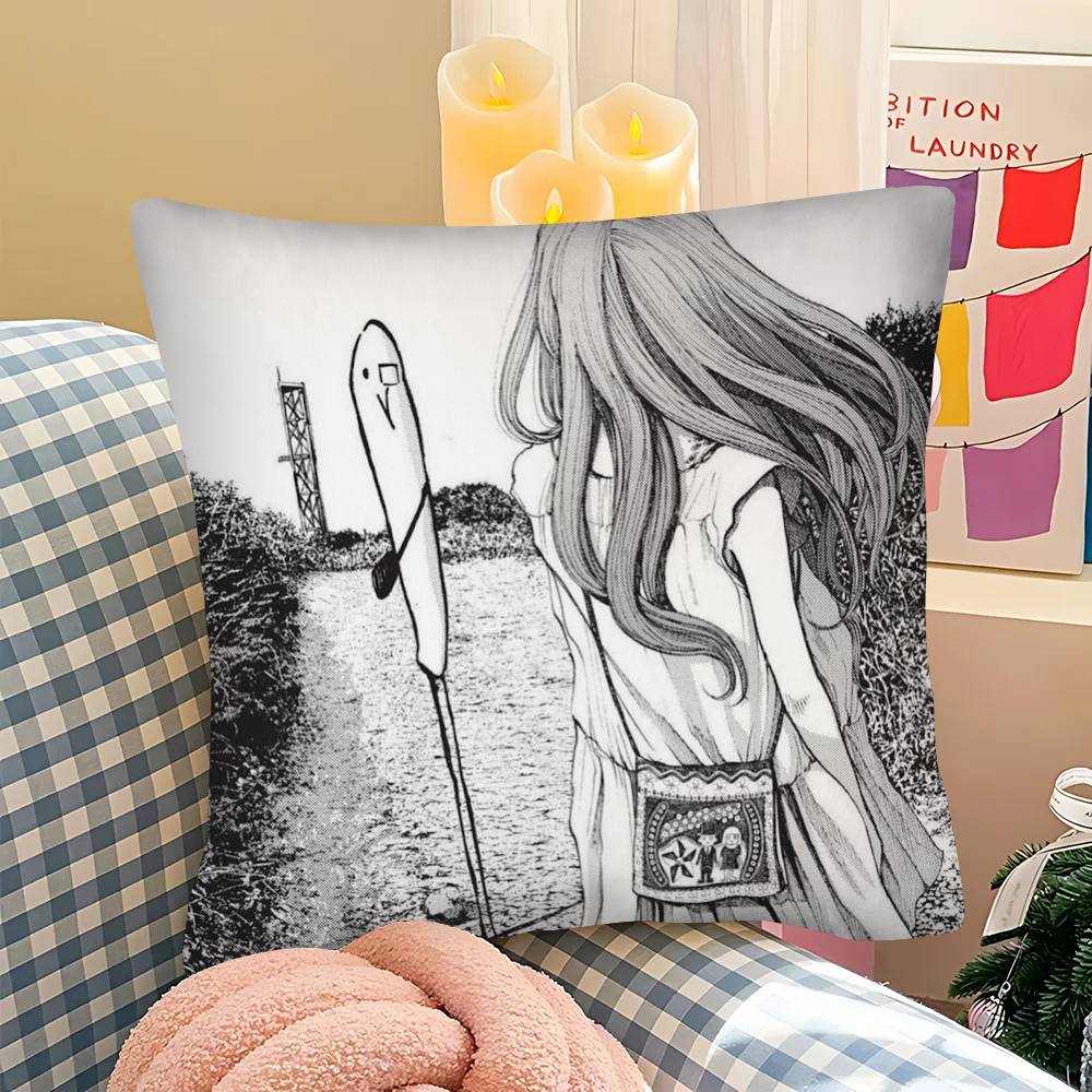1Pc Goodnight Oyasumi Punpun Pillow Case Fashion Square Pillowcase Bedroom Sofa Room Ins Decoration Leisure