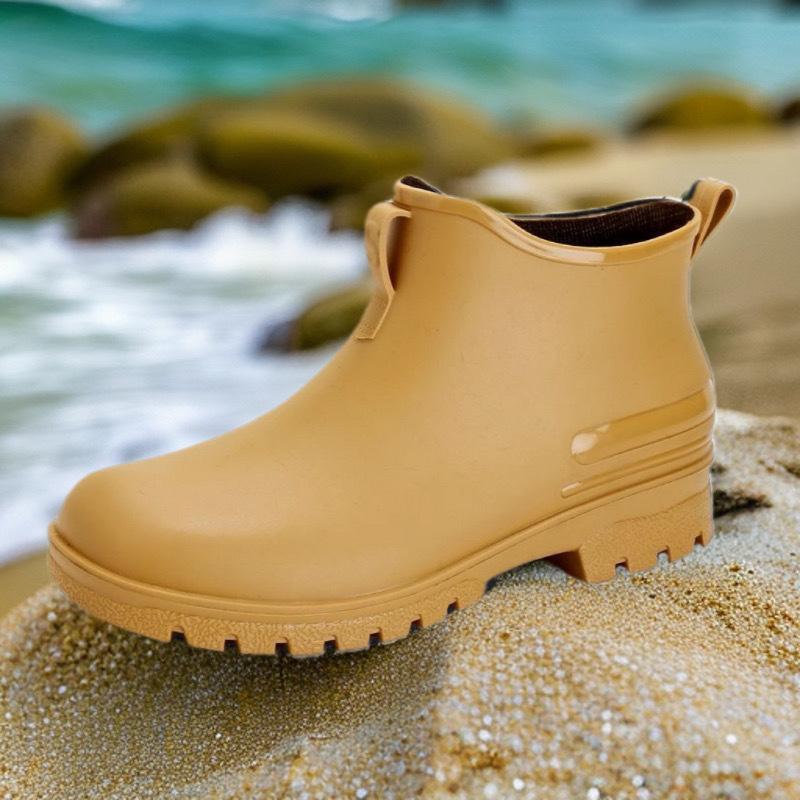 

Новая модная мужская и женская водонепроницаемая кухонная обувь для дождя, короткие износостойкие резиновые сапоги, теплая парная резиновая обувь для работы, нескользящая 35