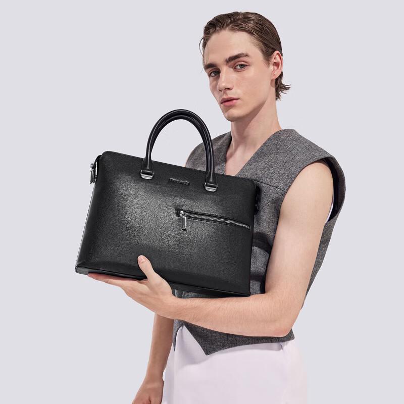 Pierre Cardin Men s Leather Business Laptop Briefcase