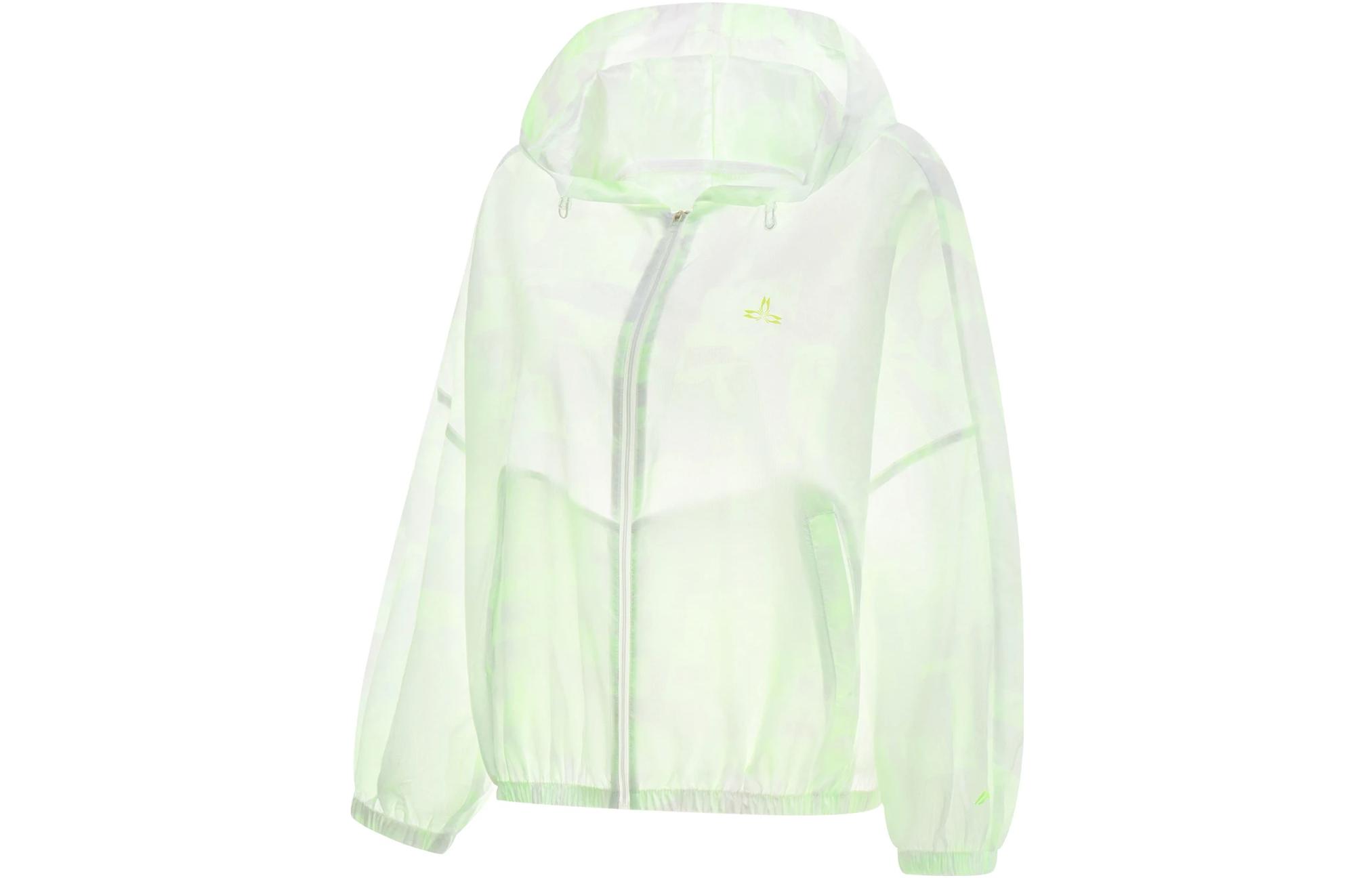 Li Ning Fitness Series Trench Coats Women s Neon Green Hooded Moderate Other AFDT544-1 XS