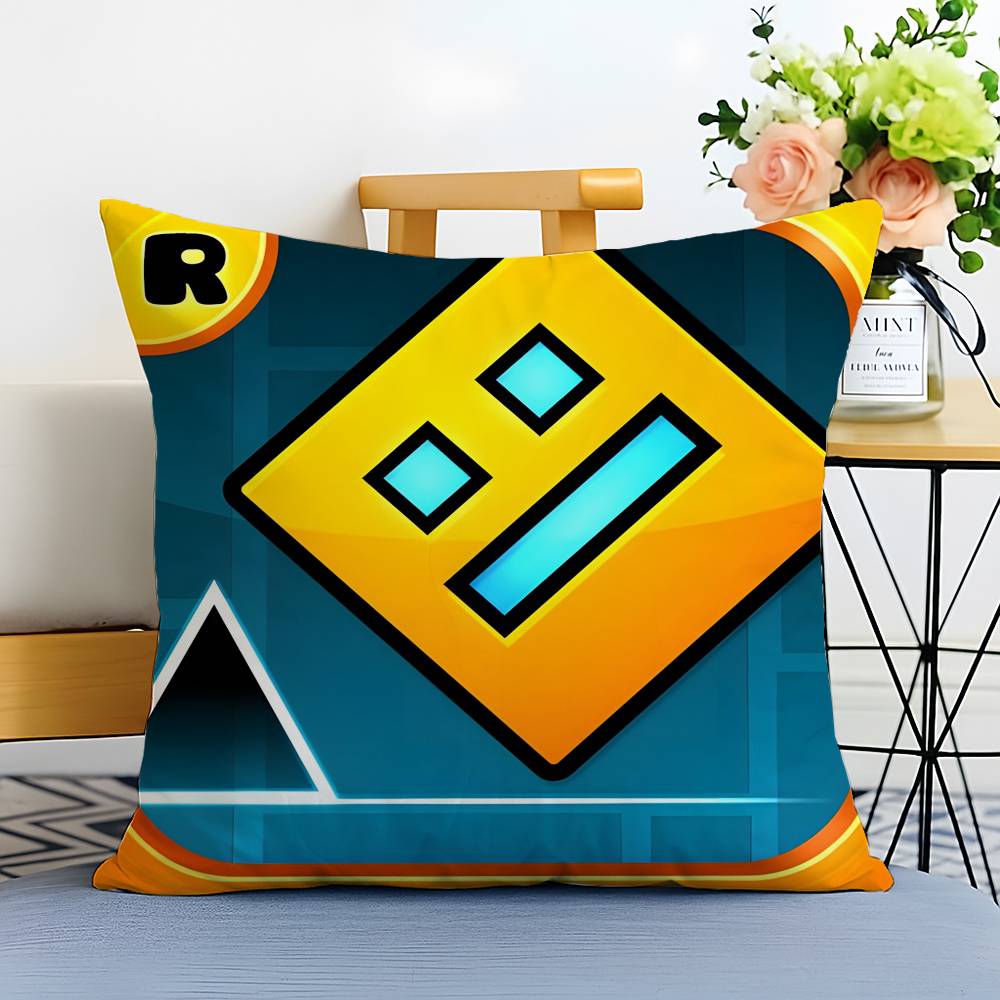 

Арт G-Geometry Dash-MT Відеоігра Наволочка Принт Фліс Наволочка Дитяча Дотик до Шкіри Екологічно Чистий Сублімаційний Друк 12x12Inch