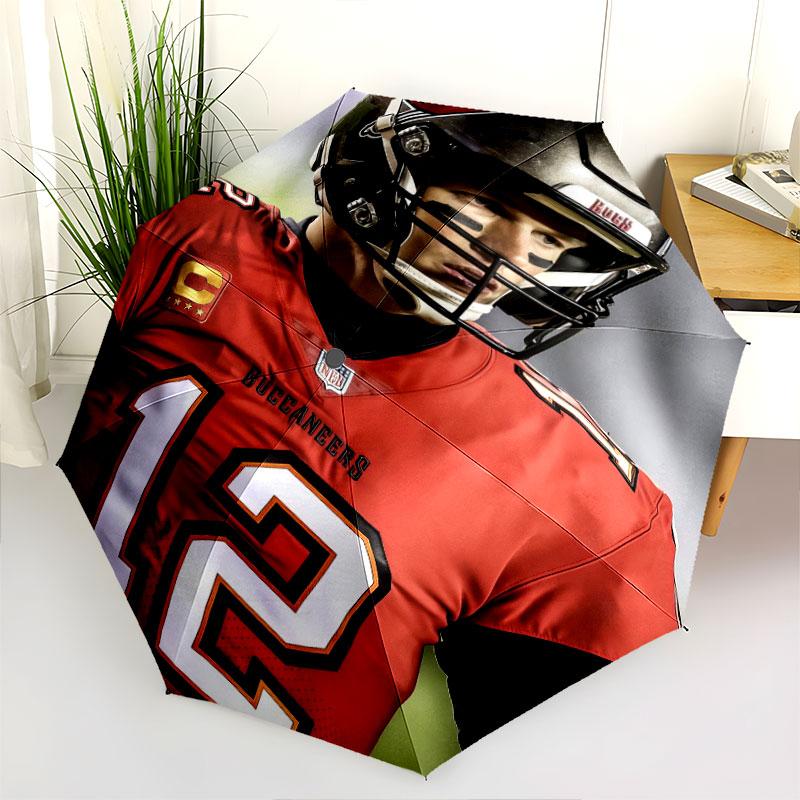 Tom Brady pattern, automatic folding umbrella, portable and foldable design, 8 ribs, a Christmas or birthday gift.