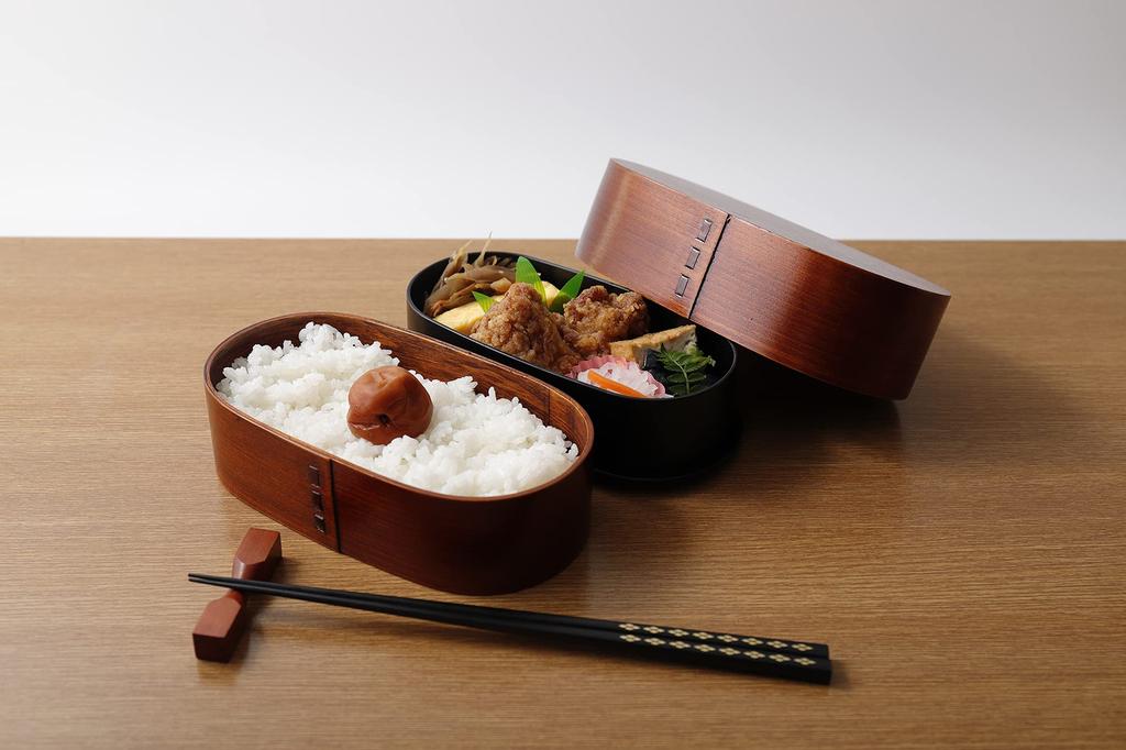 Osaka Choseido Magewappa Bento 2 800cc with Lunch and Bonus Brown Band Box, Tiers, Capacity, Lid, Wine, Band,