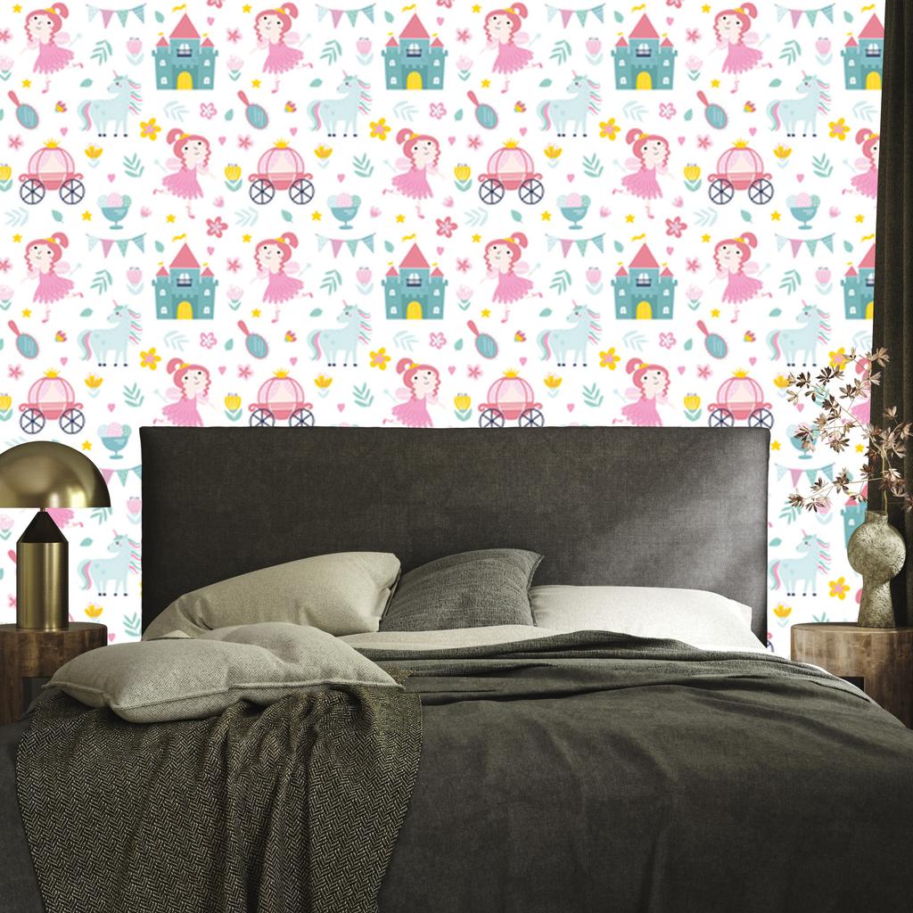 Unicorns and Princesses Wallpaper for Living Room and Bedroom 50x1000