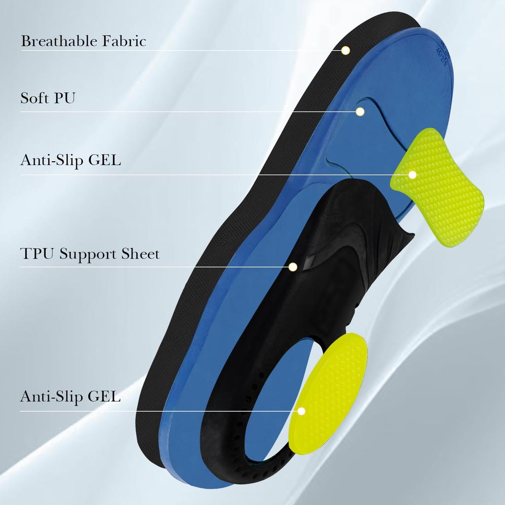 Linkidea Arch Support Shoe 2 Replacement Shoe Inserts with Shock Absorption Cushioning for Merrell Moab Antora and Nova 3 Shoes Insoles, Pairs, 3, 3,