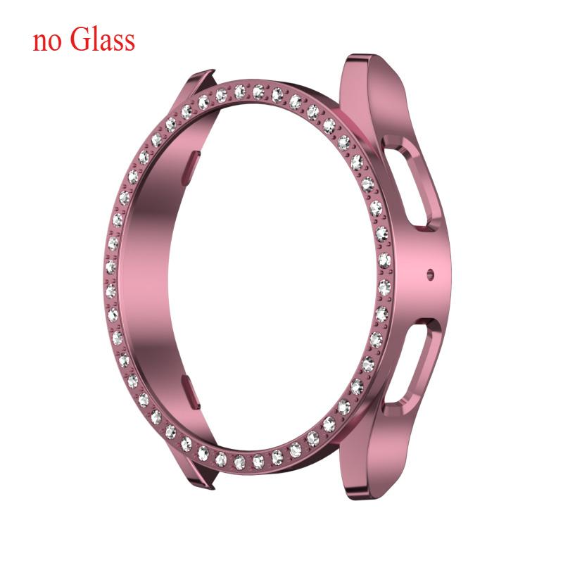 Case for Samsung Galaxy Watch 7 6 5 4 40mm 44mm Protective Case Plastic hard Bumper row diamond encrusted shiny cover no glass