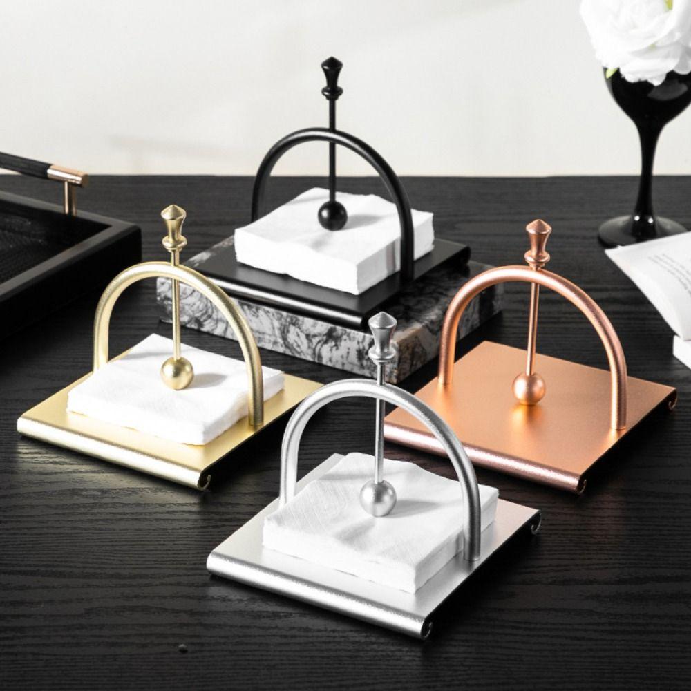 Creative Square Tissue Holder European Style Aluminum Napkin Stand  Cafe Dinning Table