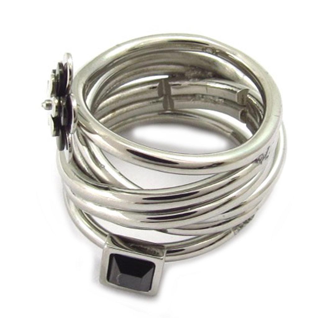 Stahlring 'Calypso' schwarz silber (Blume)