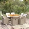 Vidaxl 9-Cz. Gartenmöbel-Set mit Kissen, Polyrattan, Beige