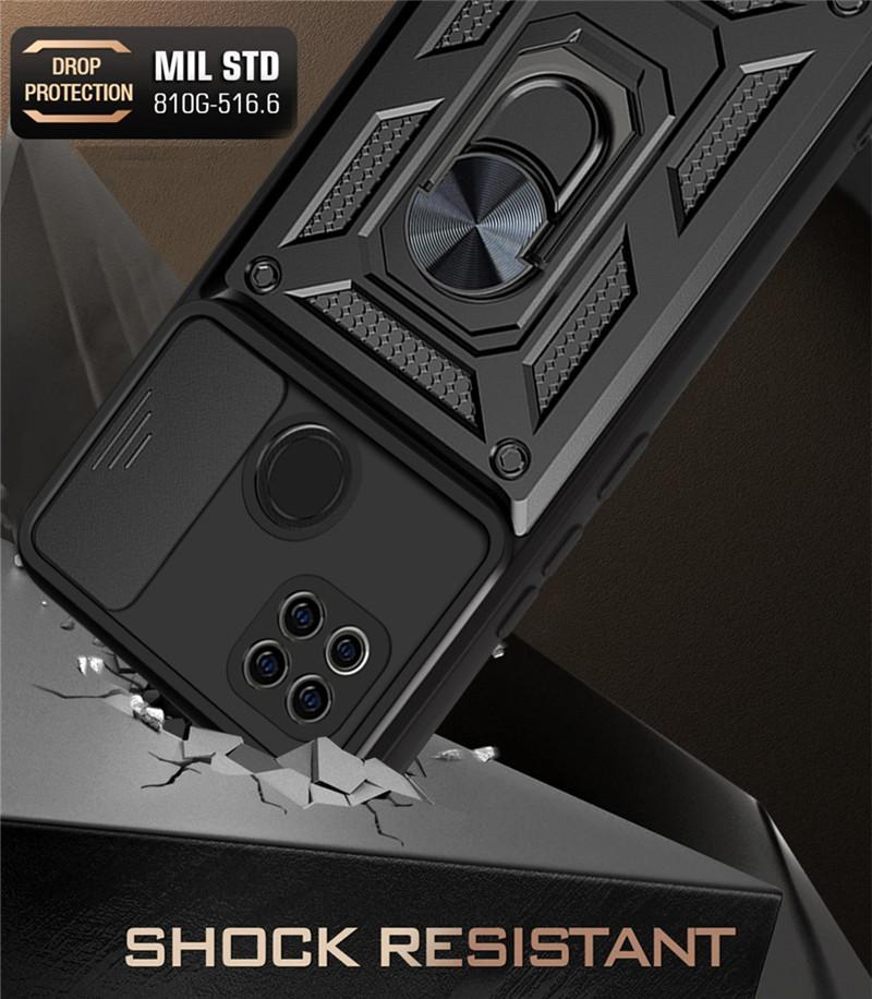 For Xiaomi Redmi 9C Case Slide Camera Lens Phone Cases For Redmi9C Redmi 9 C NFC Stand Holder Bumpers Armor Cover