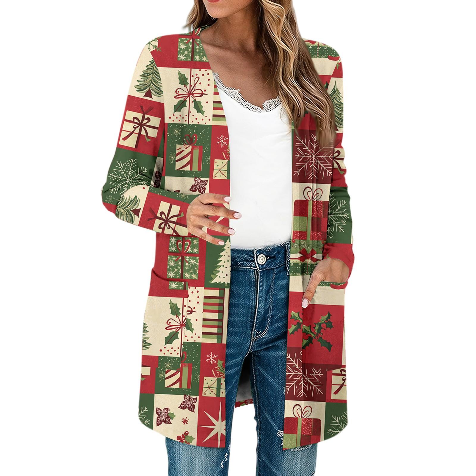 

Женские легкие кардиганы с длинным рукавом и открытой передней частью, легкое винтажное пальто с длинным рукавом и принтом, с карманами S винный