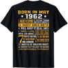 10 Facts Born In May 1962 (On Back) Design Gift Idea T-Shirt S-3XL