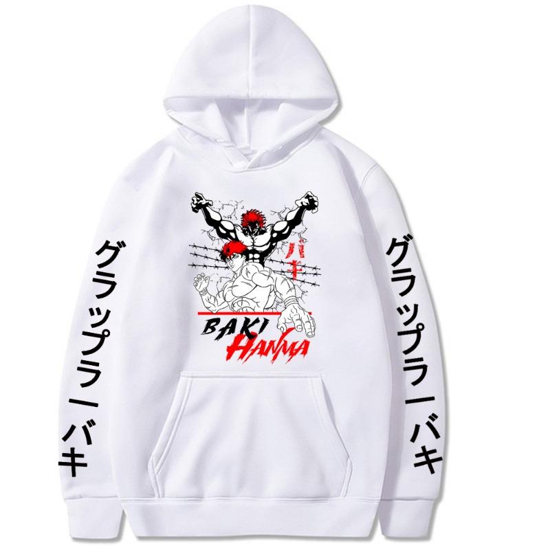 Hanma Baki Japanese Animation Hoodies Boys Harajuku Girls Pullover Fancy Music Gift Casual Loose Comfortable Sweatshirt