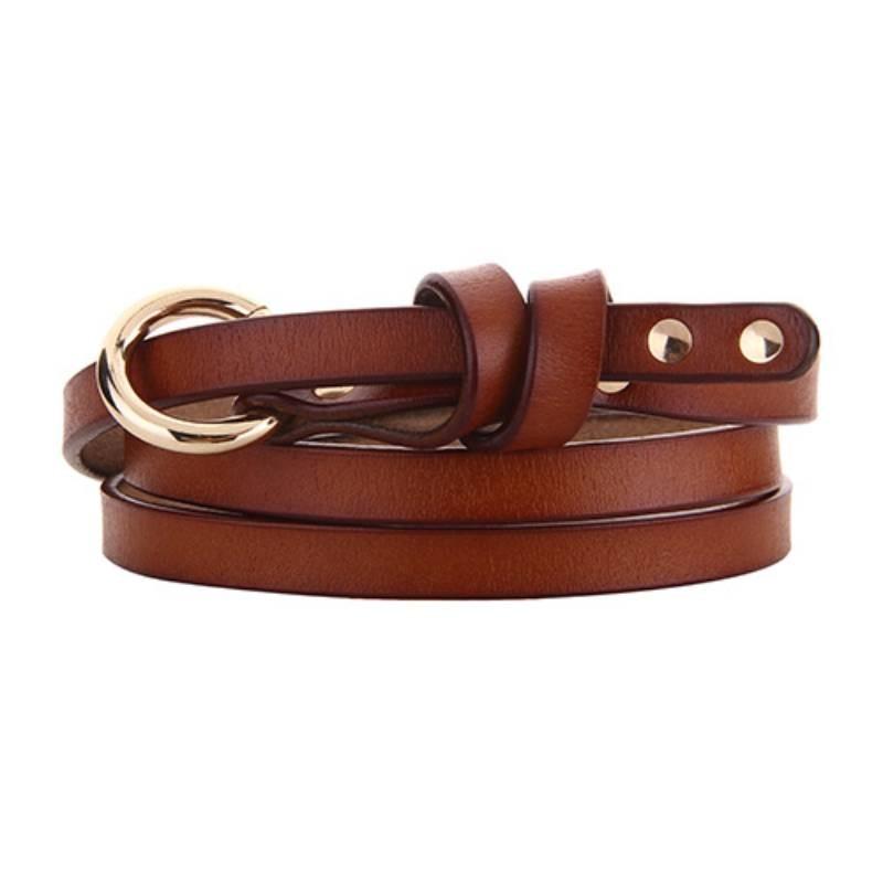 Vintage Cowhide Leather Belt With Circle Design And Hook Fastening For Daily Use