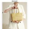 Simple Fashion Casual Handbag Large Capacity Cowhide Woven Tote Bag Diagonal Span Bag