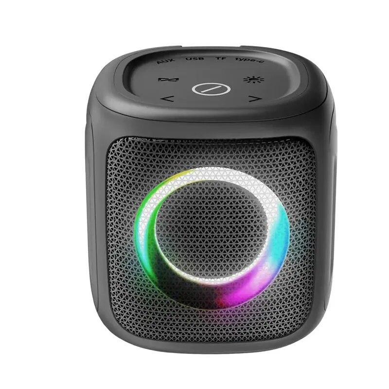 

Party100 Мини Портативный Домашний Динамик Супер Бас Водонепроницаемый Bluetooth Сабвуфер С FM-радио Цветной RGB Свет Аккумулятор 2400 мАч