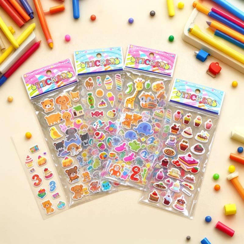 Non Toxic 3D Puffy Cartoon Stickers With Cute Animal Food Patterns Perfect For Kids Diy Crafts Scrapbooking Diary Decor