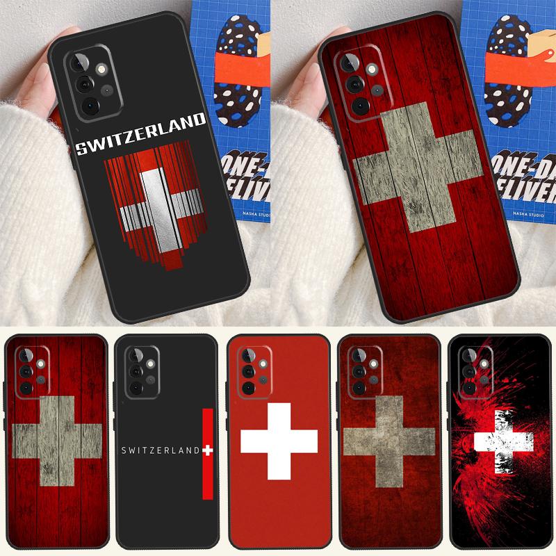 Schweiz Schweizer Flagge Hülle Für Samsung Galaxy A22 A16 A33 A36 A56 A26 A15 A55 A53 A35 A32 A52 A54 A34 A14 A05 A06