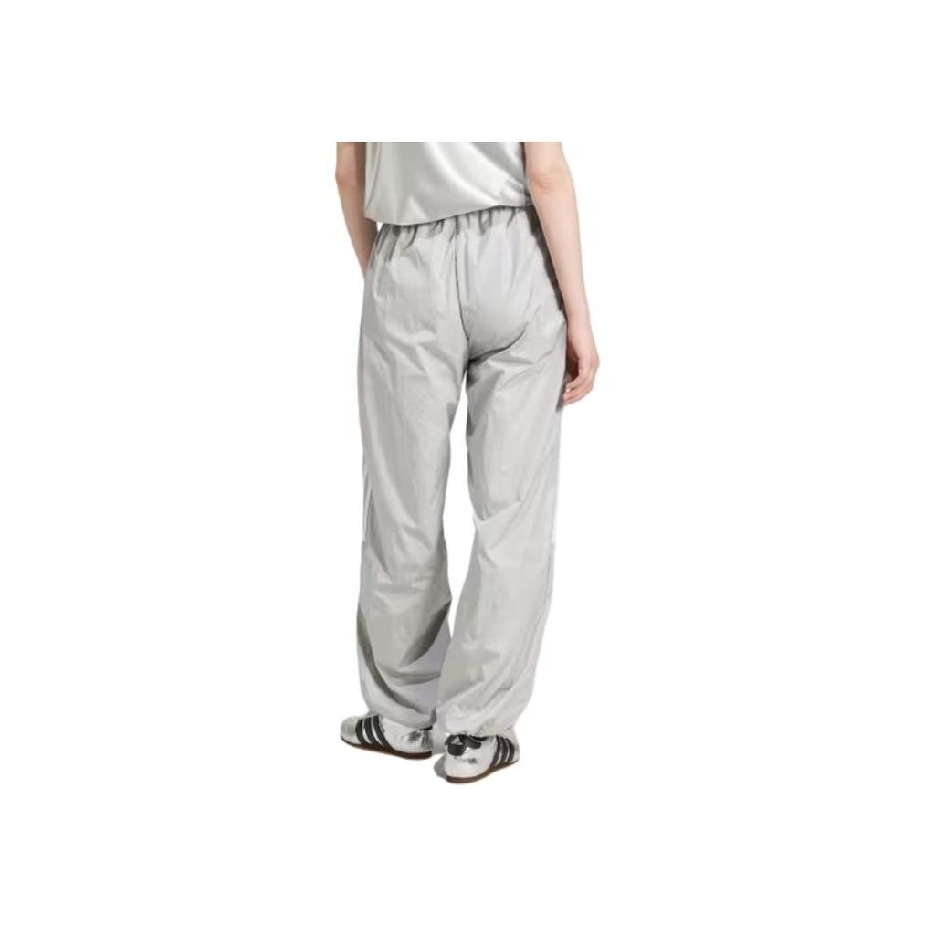 Adidas Originals Adicolor Ss25 Teamgeist Logo Comfortable Versatile Fashion Striped Casual Pants Unisex Bottoms Gray JD0258