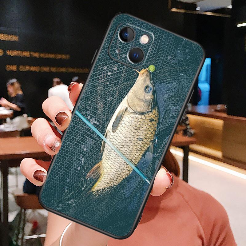 Carp Fishing Fish Phone Case For iPhone 16 Pro Max 15 14 13 12 11 Pro Max Plus 12 13 Mini XR 16e Funda Cover
