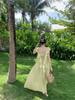 French halter lotus leaf streamer suspender dress women's summer vacation style sexy gentle lazy skirt