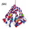 Anxiety Relief Bird Toy Colorful Rope Parrot Toy, Cotton Biting Chew Cage Accessory for Lovebird Budgie Cockatiel Parakeet Enrichment