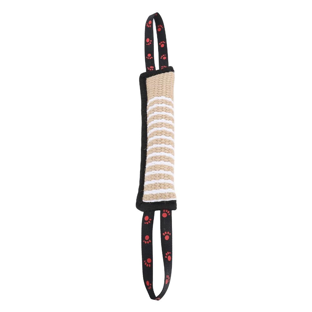 Cylindrical Shape Dog Tug Toy Thick Linen Fabric Dog Training Bite Pad Bite Training