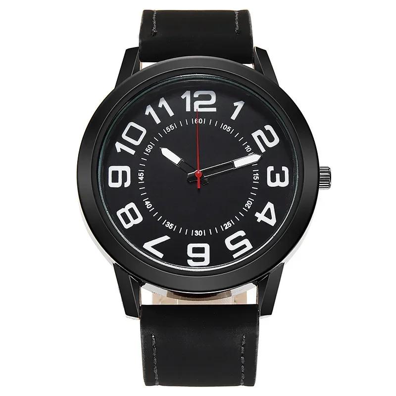 

Fashion Sports Men s Watch Business PU Leather Strap Wristwatch Multiple Colors Large Dial Reloj Hombre Relógio Pulso Relojes