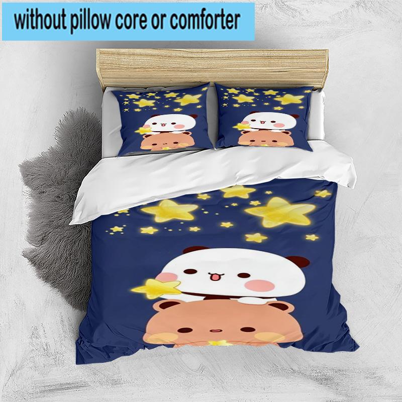 3PCS Bobo Dudu In Love  3pcs Bedding,Including 3PCS Duvet Cover And 2pcs Pillowcases Perfect for Christmas,Ideal for Bedroom, Dormitory