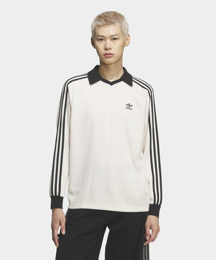 adidas Waffle Long Sleeve Polo Tee - Wonder White / Kq6867