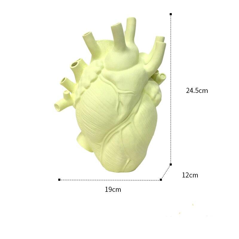 Vase Nordic Style Heart Shape Anatomical Flower Flower Pot Dried Vases Sculpture Desktop Plant Pot for Home Decor Ornament Gifts