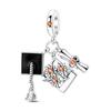 Charms 925 Silver Happy Graduation Series Bachelor's Cap Floral Charm Beaded Pendant Fit Bracelet Necklace Jewelry Gift