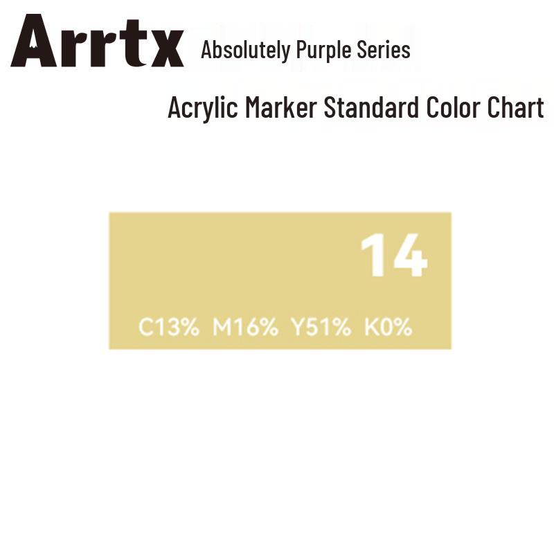 Arrtx Ataishi Akrylový marker s měkkým hrotem, Jeden kus, Absolutní fialová, Styl A/B, 30 barev, Voděodolný, Rychleschnoucí, Krycí.