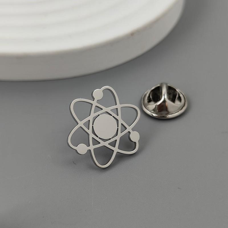 Globe Brooch Cufflinks Creative Design Chinese Style Suit Coat Stainless Steel Accessories 14k
