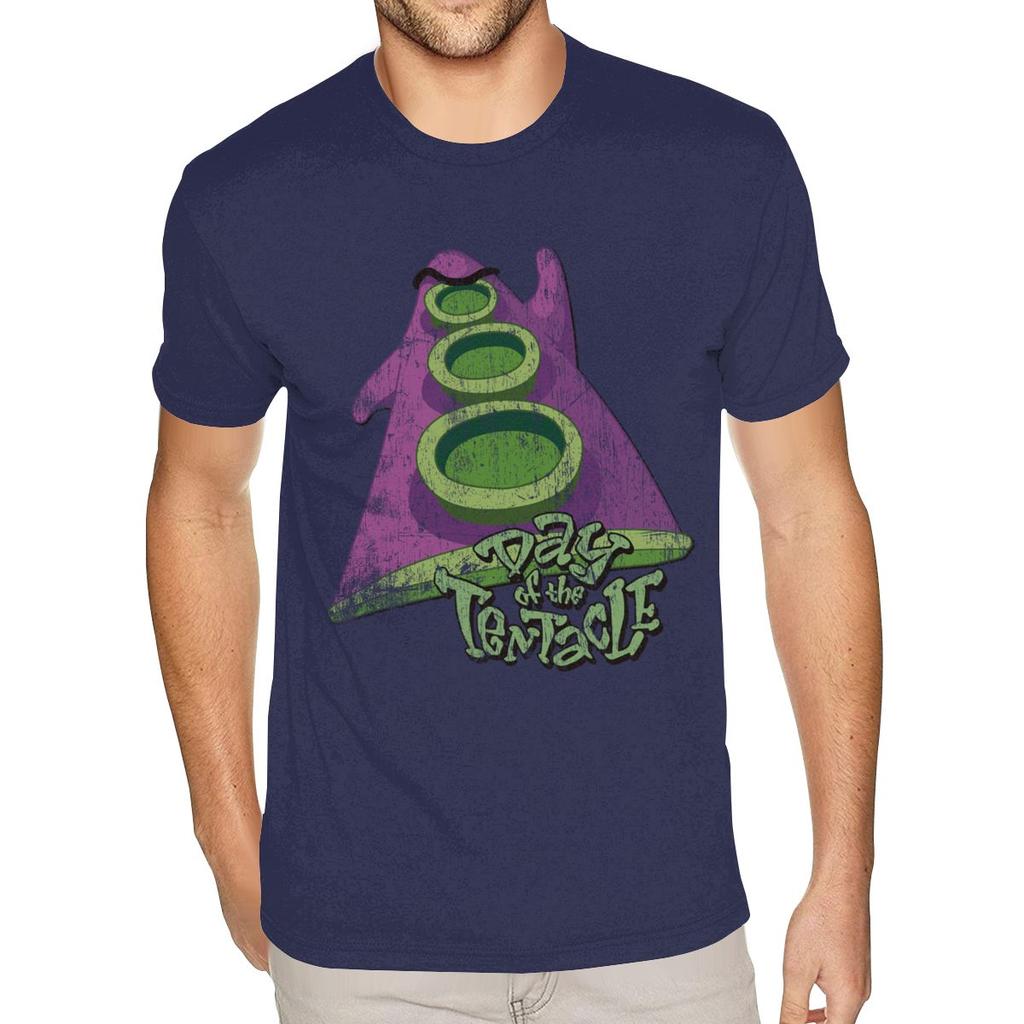 3D Printed Day Of The Tentacle (Distressed) Tees Custom Short Sleeve Valentine's For Men Small Size Black T-shirts