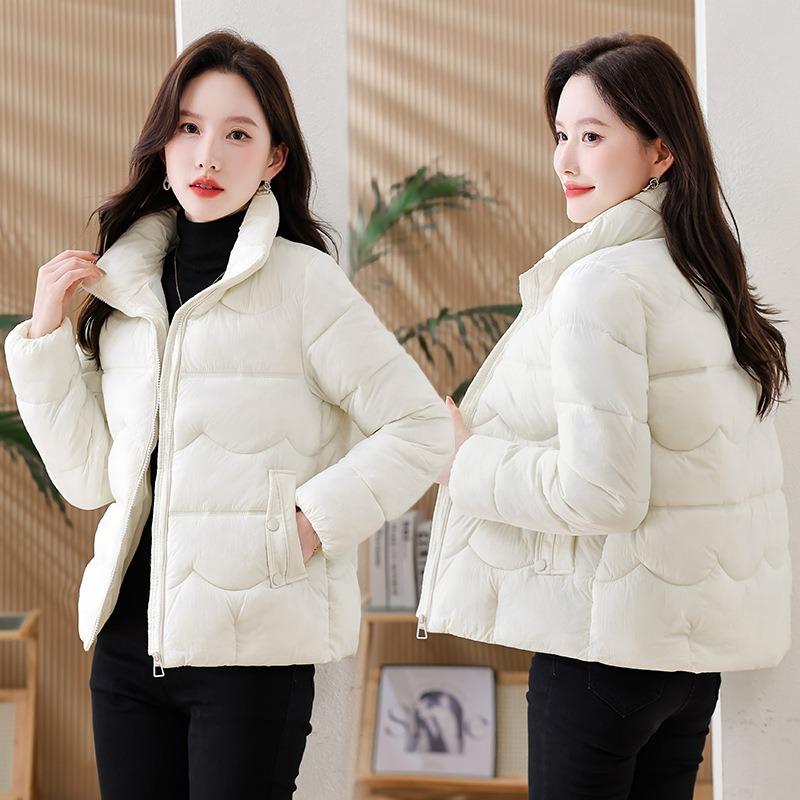 Stand-up collar cotton-padded jacket women's spring and autumn new small top short thickened cotton-padded jacket