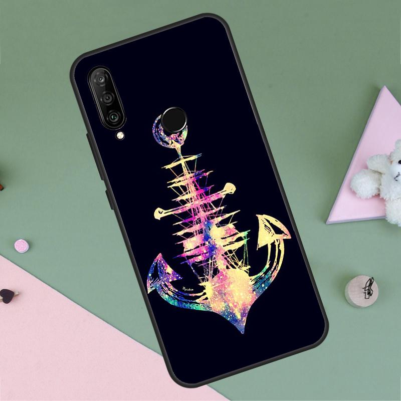 Nautical Anchor Boat Sea For Huawei Nova 12i 12s 11i 8i 7i 9 10 SE Y90 Y60 Y70 Y72 Y61 Y91 P30 P40 Lite P60 Pro Case