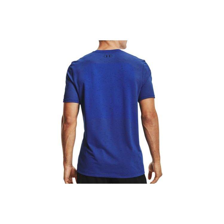 Under Armour Seamless Short Sleeve Logo Print Pullover Crew Neck T-Shirt Men Tops Dark-Blue 1361131-400