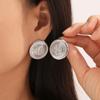 Heavy Industry Medieval Cold Wind Round Brand Earrings Retro Design Titanium Steel Gold Plated Earrings