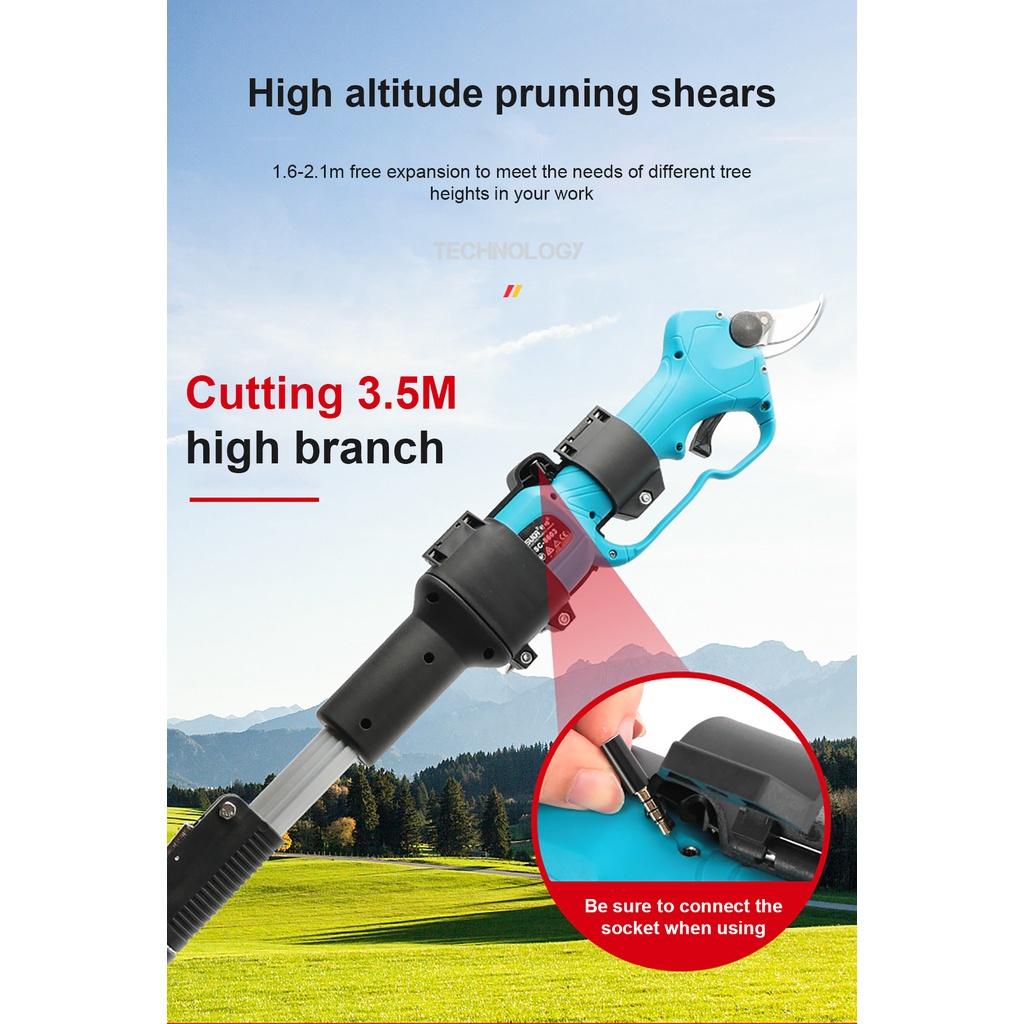 16.8V 2000mah Electric Pruning Shears with Extension Rod Cordless Electric Scissors Pruning Shear Tree Branches Garden Tools