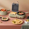 220V Multi Electric Food Cooker Non-stick Waffle Machine Sandwich Maker For Breakfast  With 5 Plates And Cooking Pot