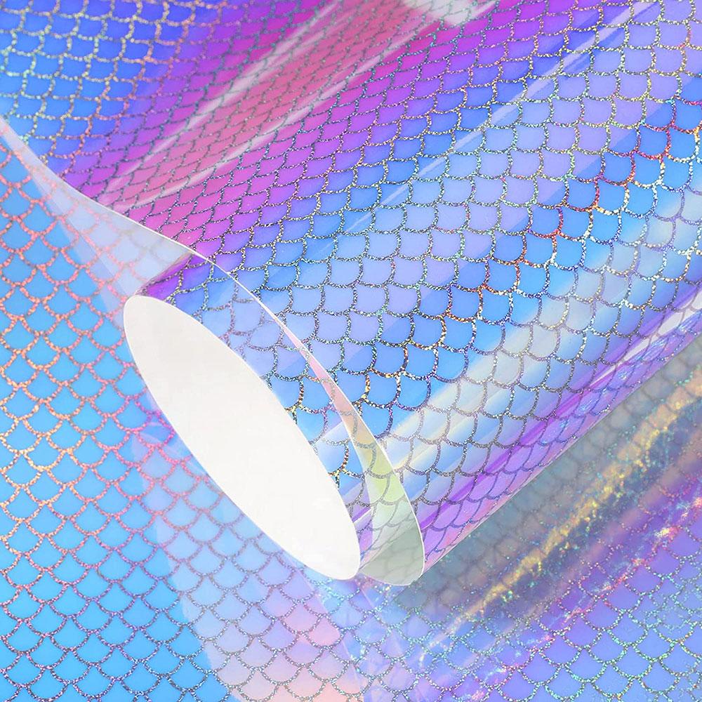 Holographic Glitter Adhesive Craft Vinyl Film Sheet for Decor Sticker Party Home Glass Car Decal Decor 32 Color Vinyl for Cut