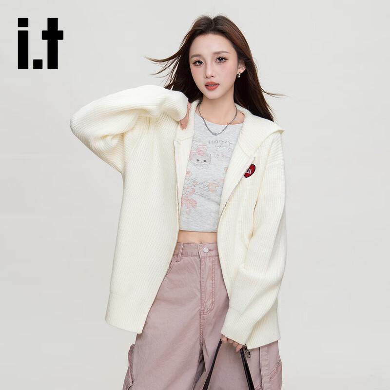 izzue Women's Hooded Zip-Up Sweater