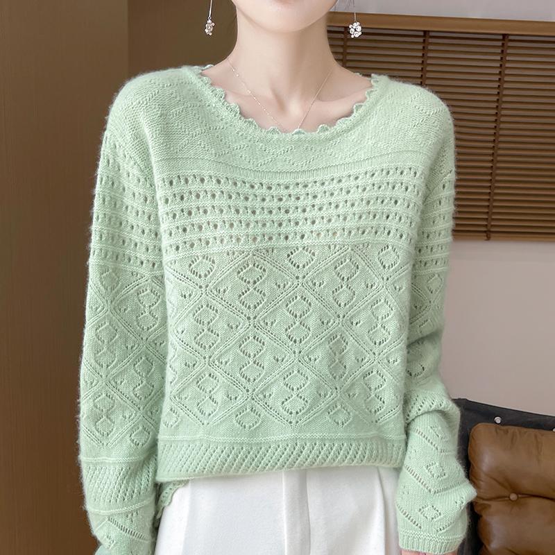 Women's Cashmere Sweater Qinghe Cashmere 30% Cashmere 70% Wool Autumn and Winter Cashmere Pullover Hand-woven Soft and Warm